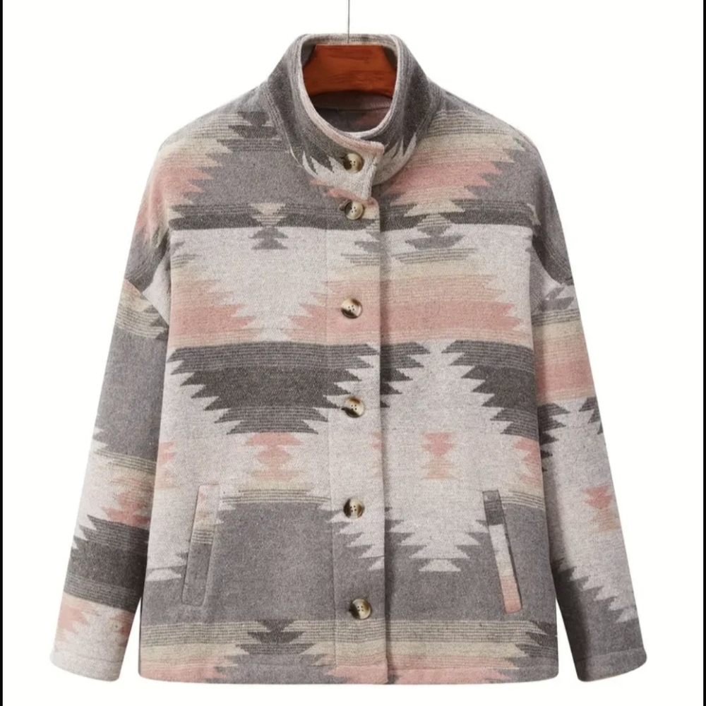Aztec Print Shacket - Picture 8 of 8